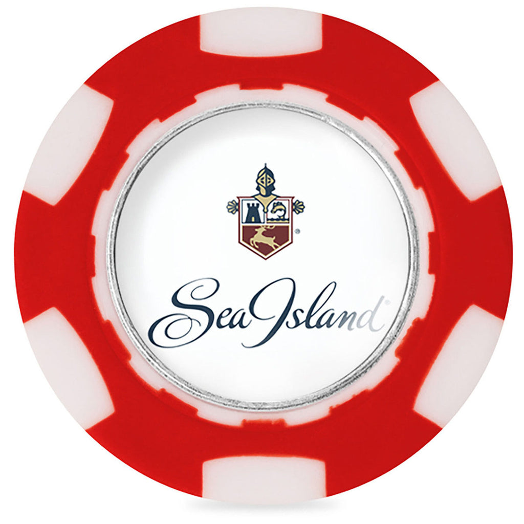 Ahead Red/White Poker Chip with Ball Marker