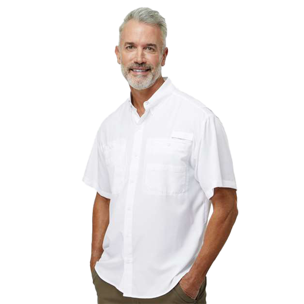 Paragon Men's White Hatteras Performance Short Sleeve Fishing Shirt