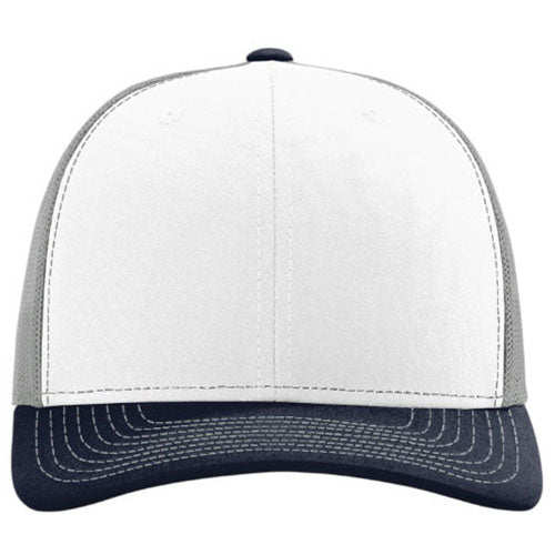 Richardson White/Aluminum/Navy Trucker Cap