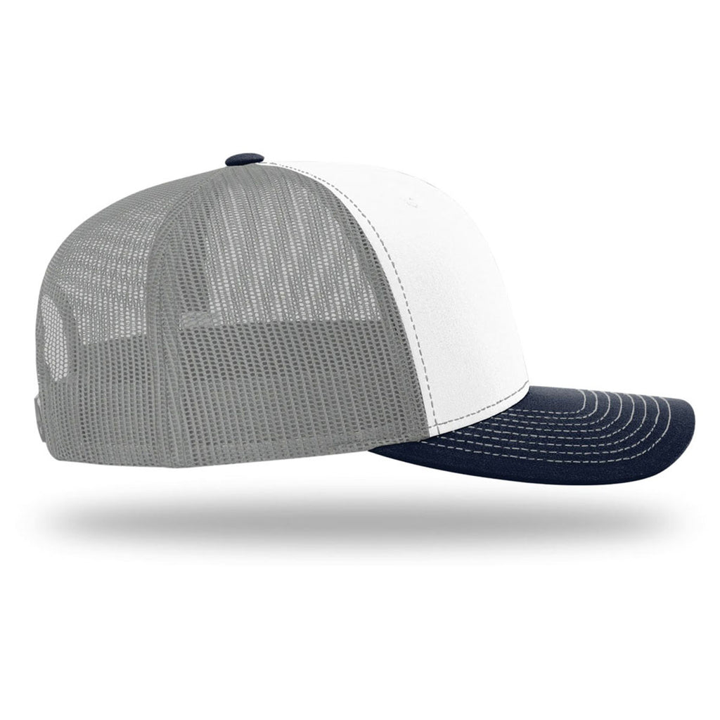 Richardson White/Aluminum/Navy Trucker Cap