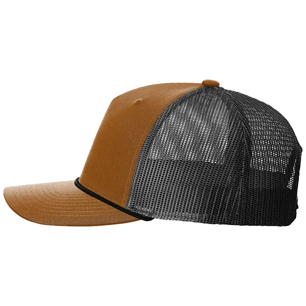 Richardson Caramel/Black/Black Five-Panel with Rope