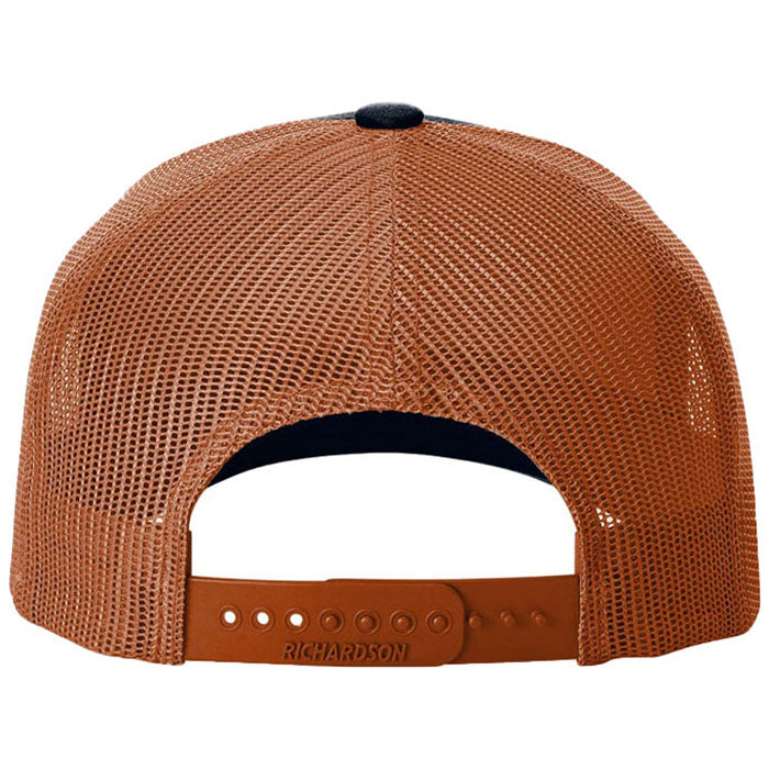 Richardson Navy/Dark Orange/Dark Orange Five-Panel with Rope