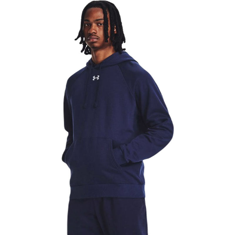 Under Armour Men's Midnight Navy/White Rival Fleece Hoodie