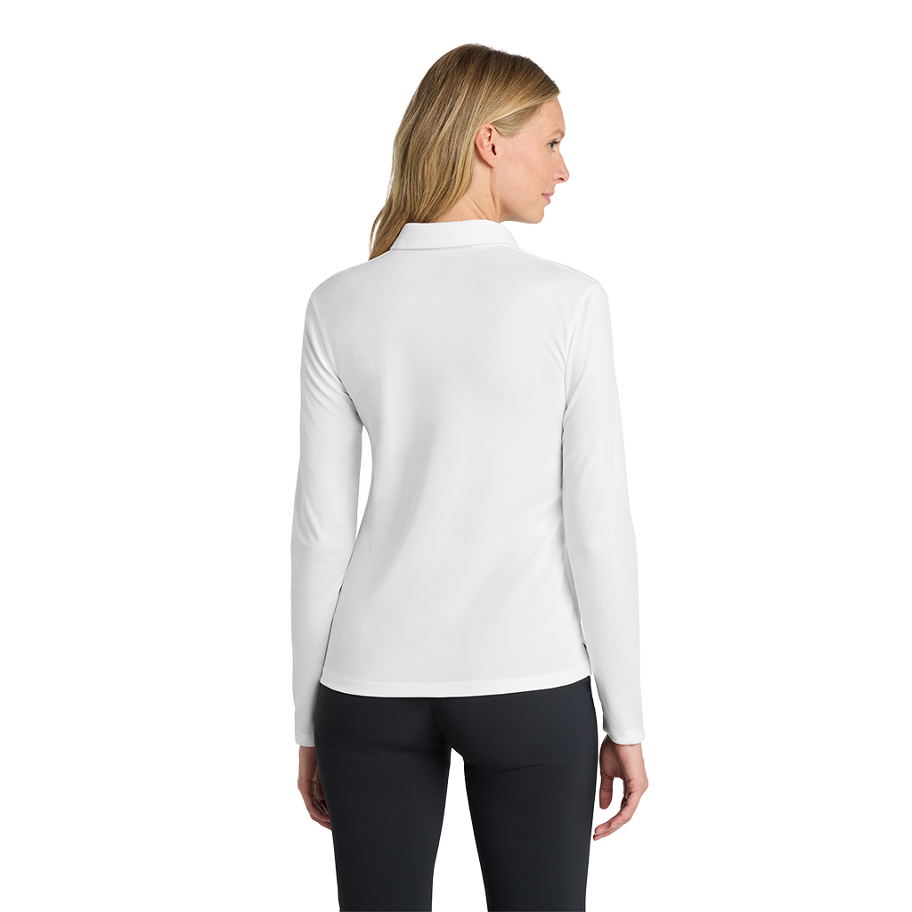Nike Women's White Dri-FIT Micro Pique 2.0 Long Sleeve Polo