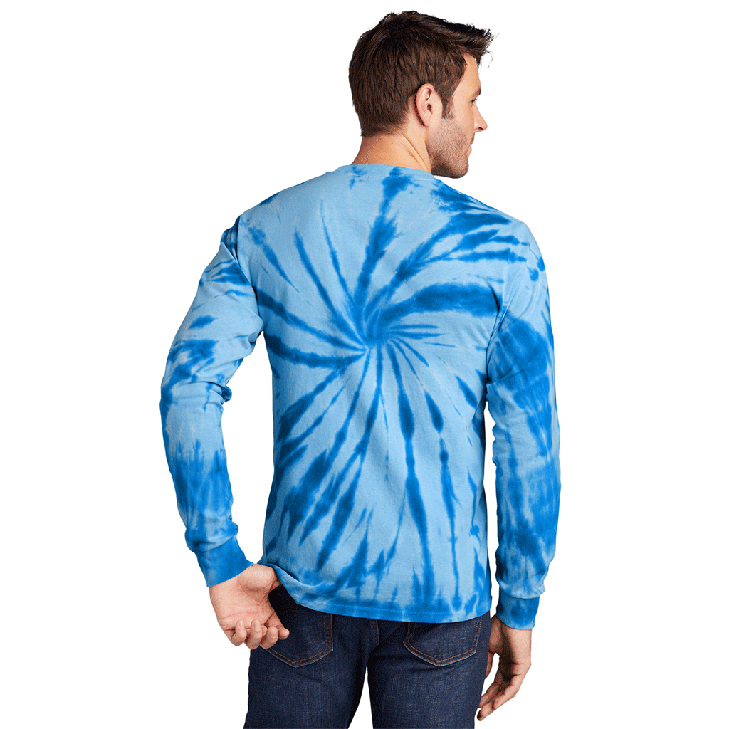 Port & Company Men's Royal Tie-Dye Long Sleeve Tee