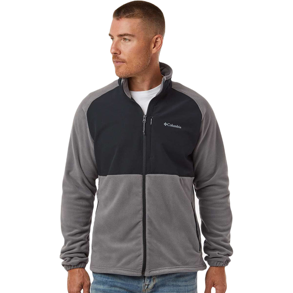 Columbia Men's City Grey/Black Sage Peak Fleece Full-Zip Jacket