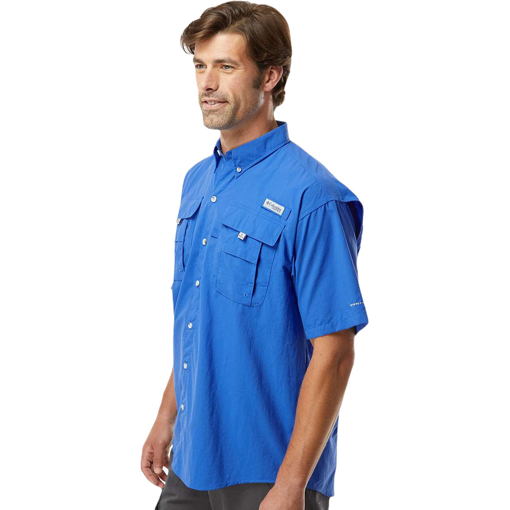 Columbia Men's Vivid Blue PFG Bahama Short Sleeve Shirt