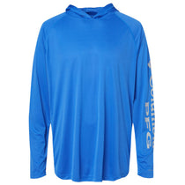 Columbia Men's Vivid Blue/Cool Grey PFG Terminal Tackle Hooded Long Sleeve T-Shirt