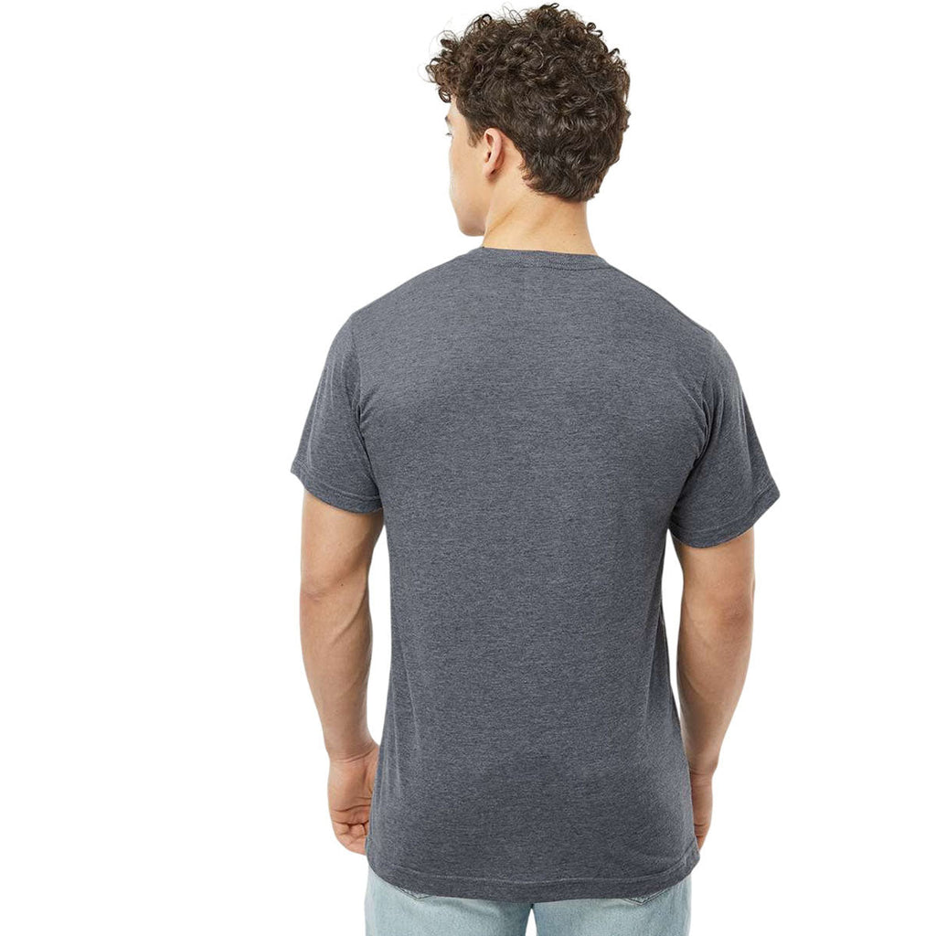 Tultex Unisex Heather Navy Poly-Rich T-Shirt