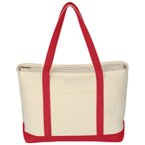 48-Hour Hit Natural/Red Large Starboard Cotton Canvas Tote Bag