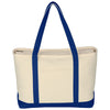 48-Hour Hit Natural/Royal Blue Large Starboard Cotton Canvas Tote Bag