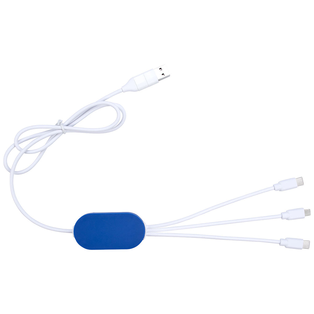 Good Value Blue DualLink Charging Cable 2A with USB Hub