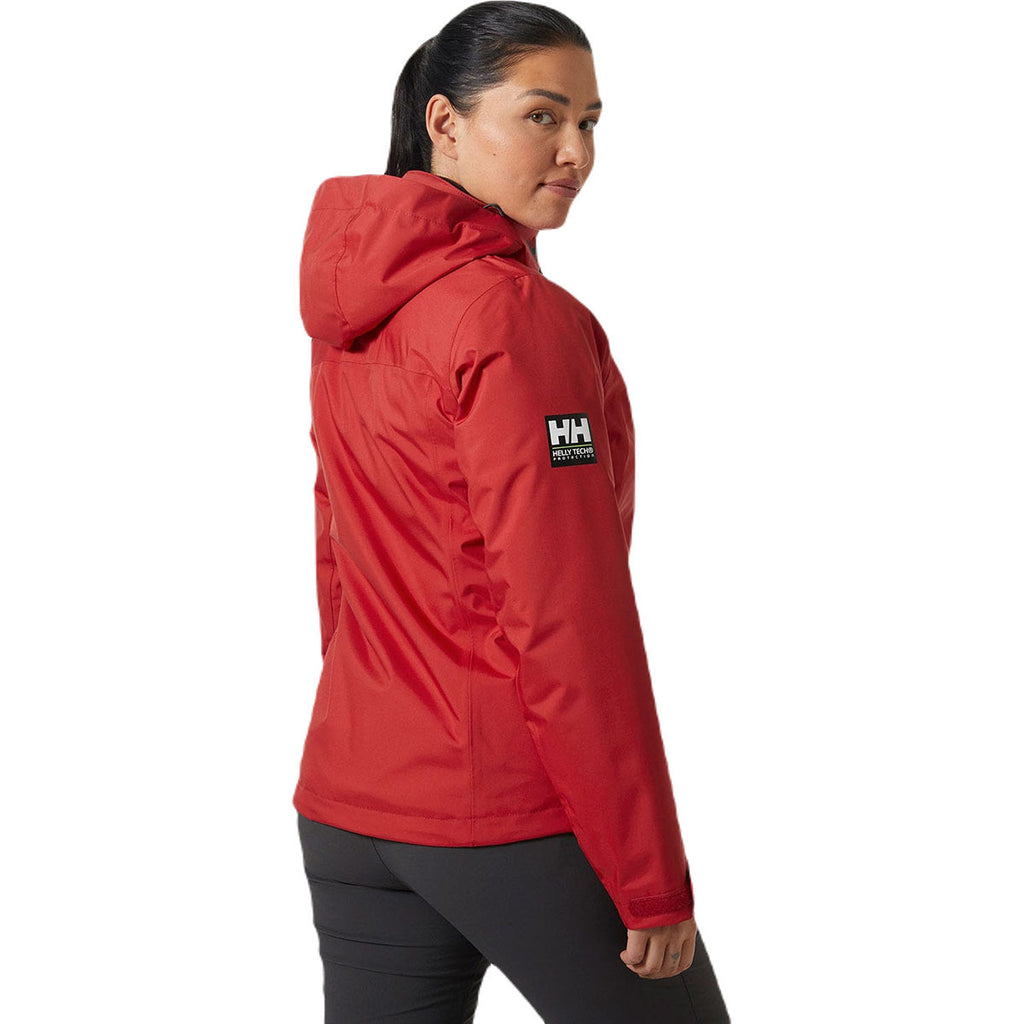 Helly Hansen Women's Red Crew Hooded Midlayer Jacket 2.0