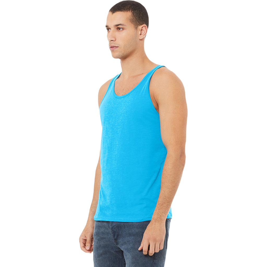 Bella + Canvas Unisex Neon Blue Heather CVC Tank