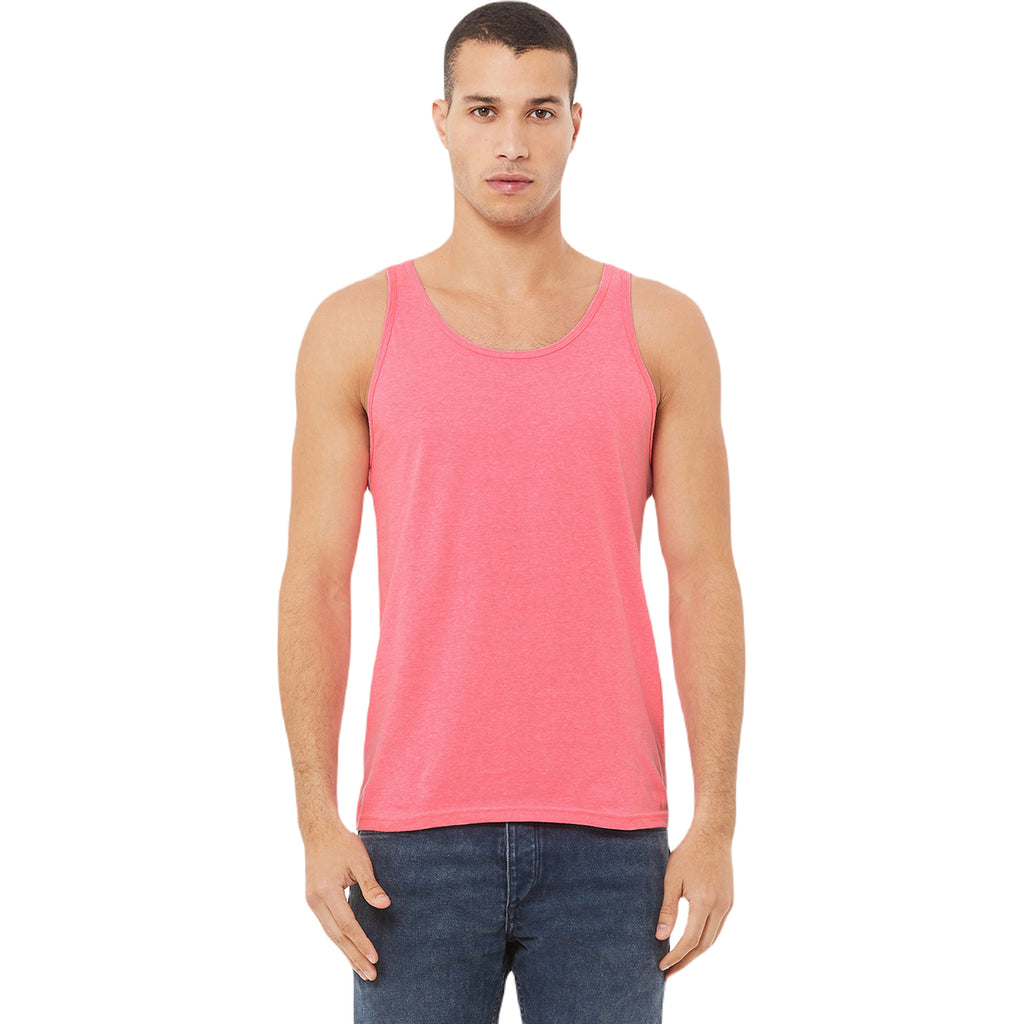 Bella + Canvas Unisex Neon Pink Heather CVC Tank