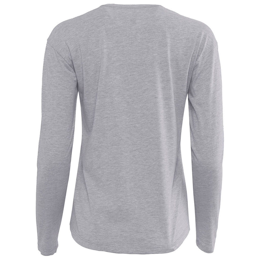 Next Level Apparel Women's Heather Grey Relaxed Long Sleeve T-Shirt