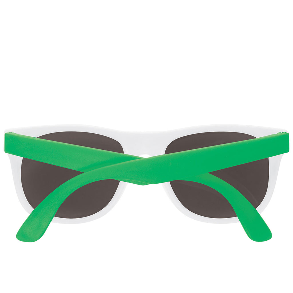 Hit White/Green Rubberized Sunglasses