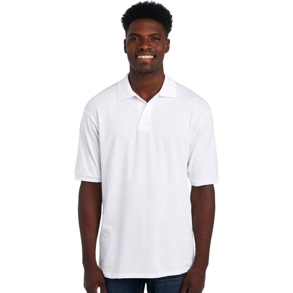 Jerzees Men's White Dri-Power Polo