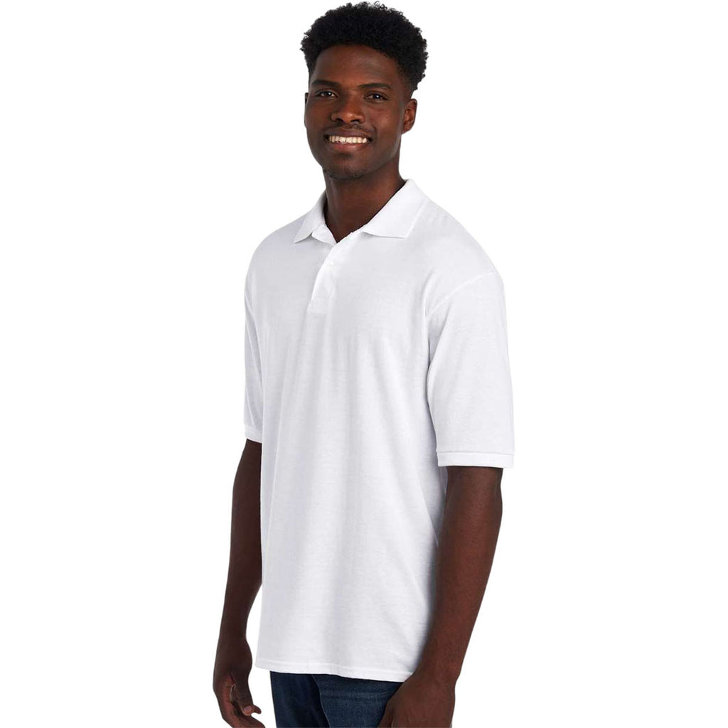 Jerzees Men's White Dri-Power Polo