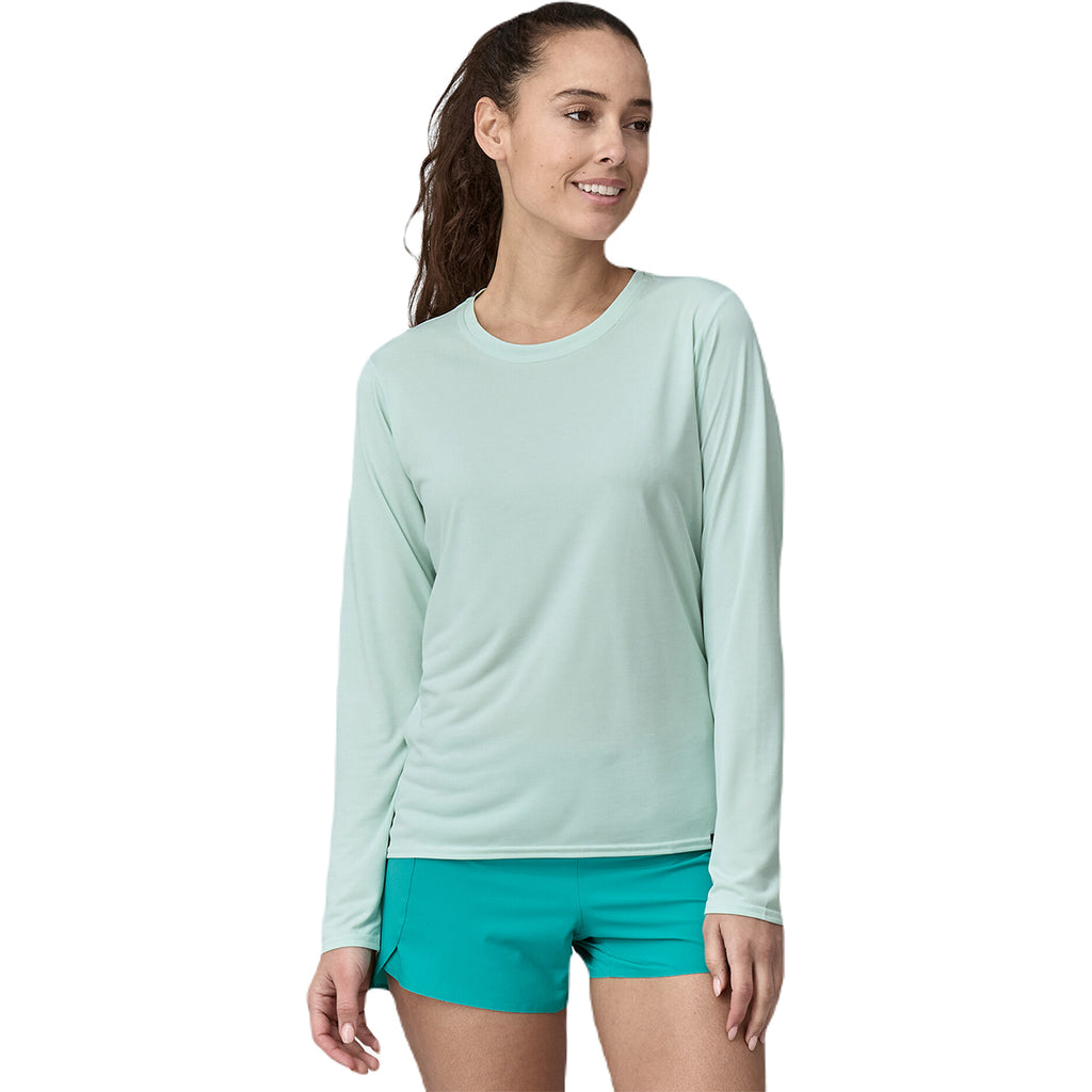 Patagonia Women's Wispy Green - Light Wispy Green X-Dye Long-Sleeved Capilene Cool Daily Shirt