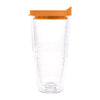 Tervis Clear Tumbler with Orange Lid Classic Tumbler 24 oz. - Printed