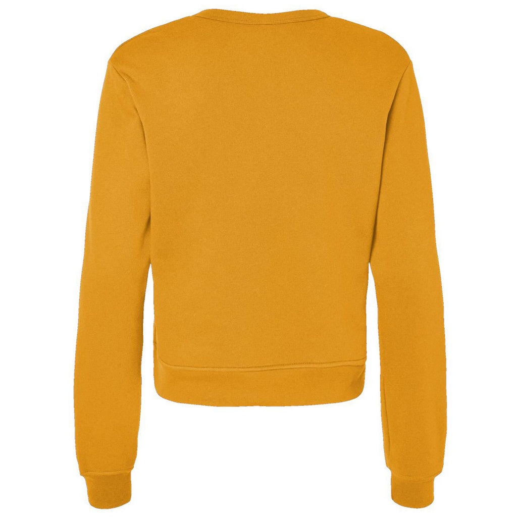 Bella + Canvas Women's Heather Mustard Sponge Fleece Classic Crewneck Sweatshirt