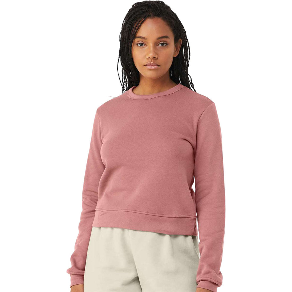 Bella + Canvas Women's Mauve Sponge Fleece Classic Crewneck Sweatshirt