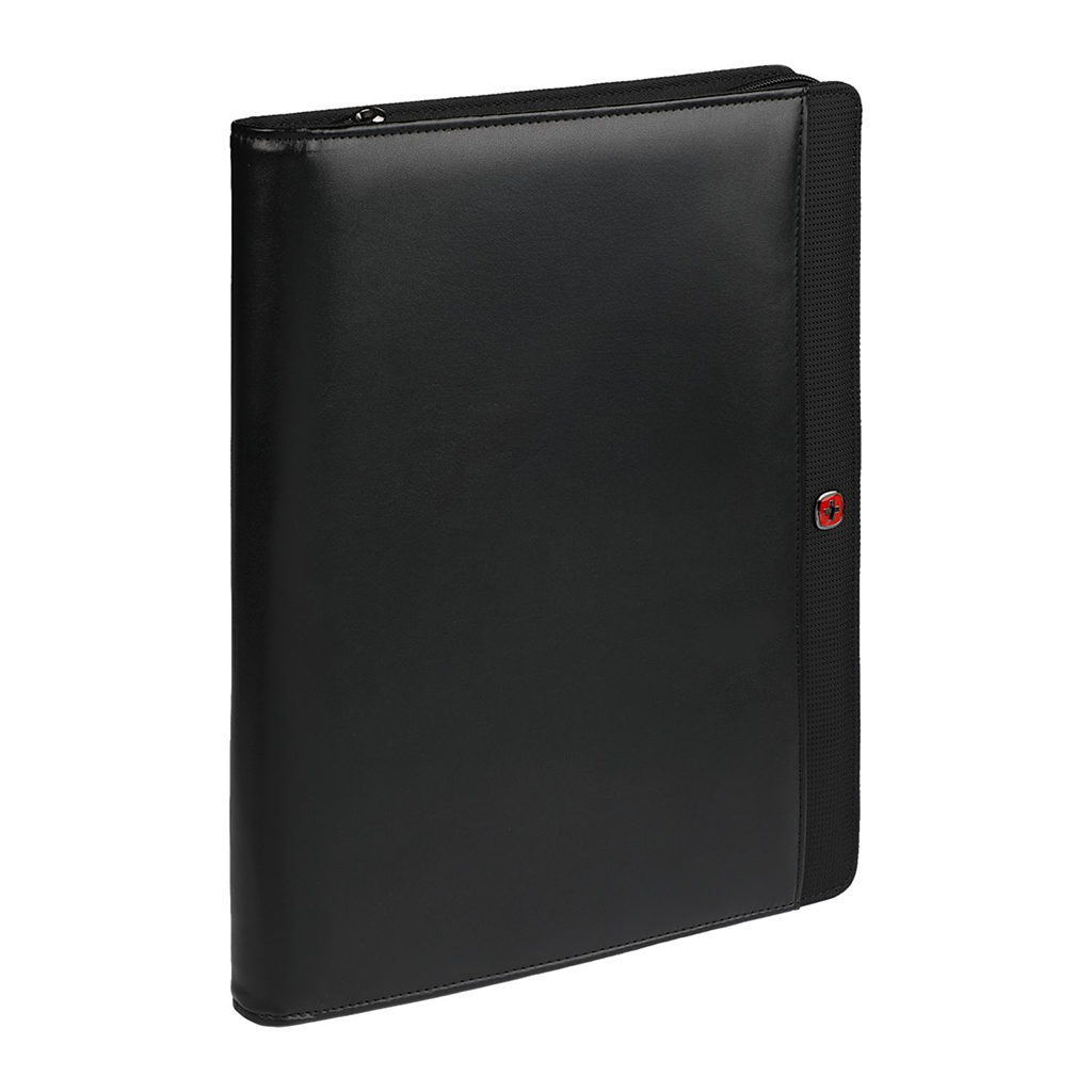 Wenger Black Recycled Tech Zippered Padfolio