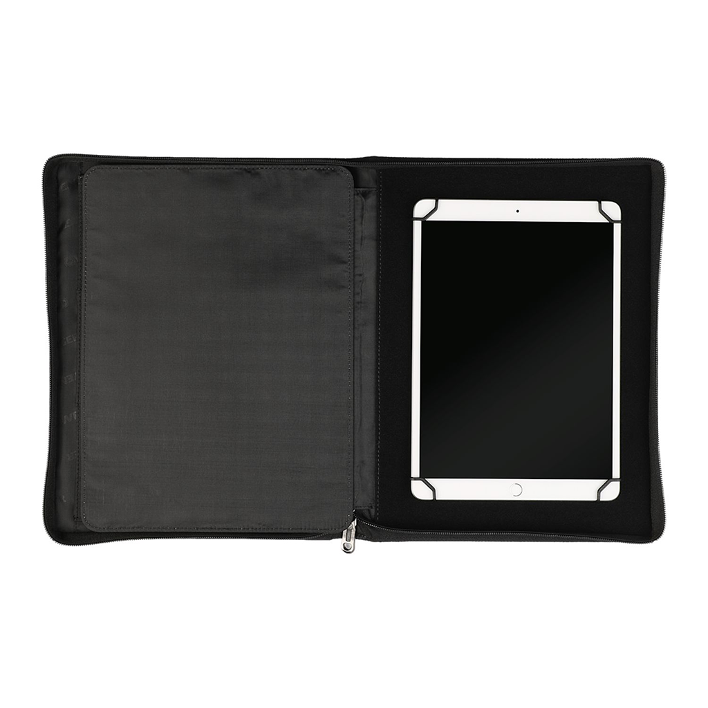 Wenger Black Recycled Tech Zippered Padfolio