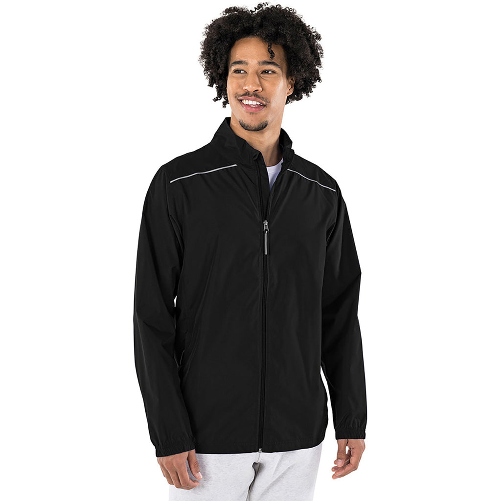 Charles River Men's Black Skyline Pack-N-Go Full Zip Reflective Jacket