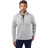 Landway Men's Heather Athletic Grey Ashland Quarter-Zip Sweater-Knit Fleece