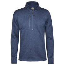 Landway Men's Heather Navy Ashland Quarter-Zip Sweater-Knit Fleece