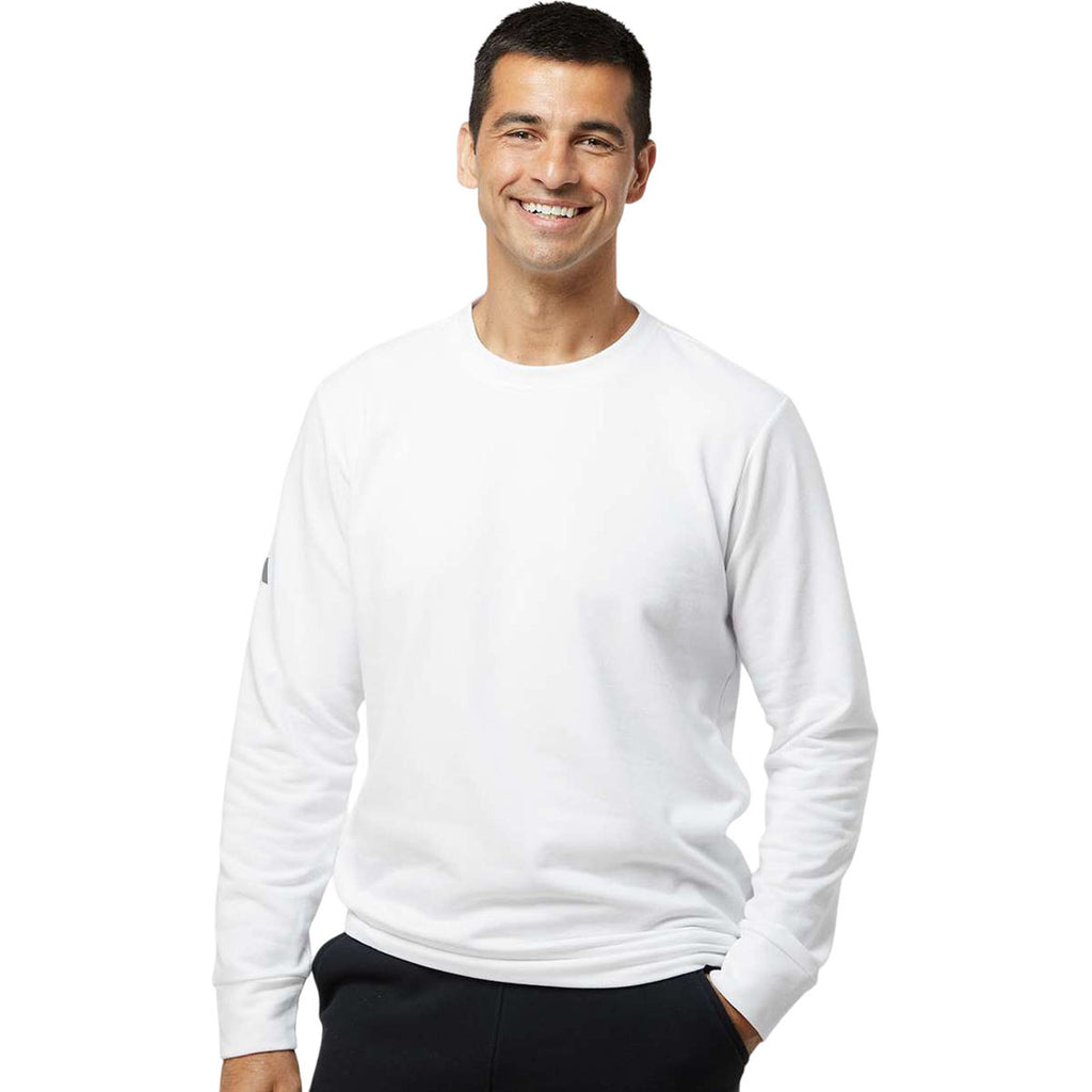 Adidas Men's White Fleece Crewneck Sweatshirt