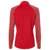 Adidas Women's Team Power Red Stripe Block Quarter-Zip Pullover