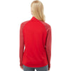 Adidas Women's Team Power Red Stripe Block Quarter-Zip Pullover