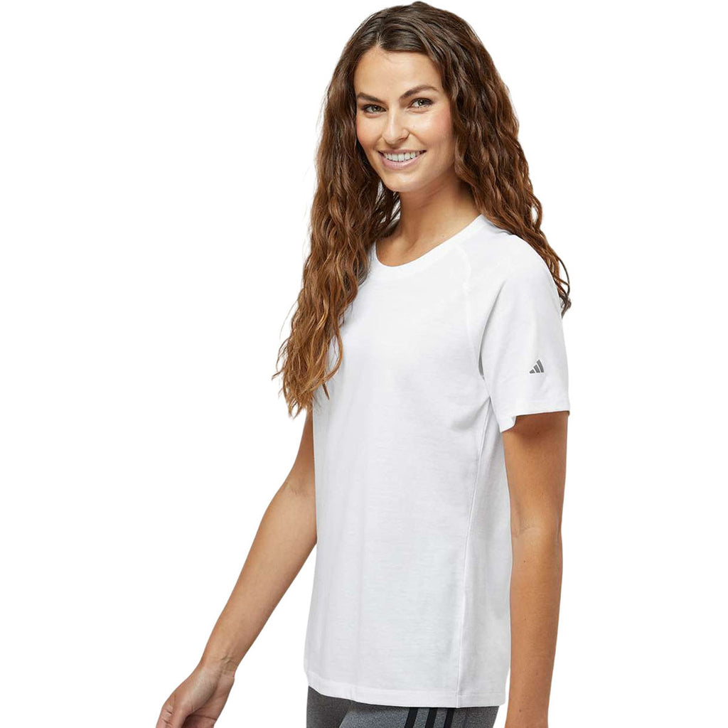 Adidas Women's White Blended T-Shirt