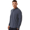 Adidas Men's Collegiate Navy Melange Henley Long Sleeve Tee