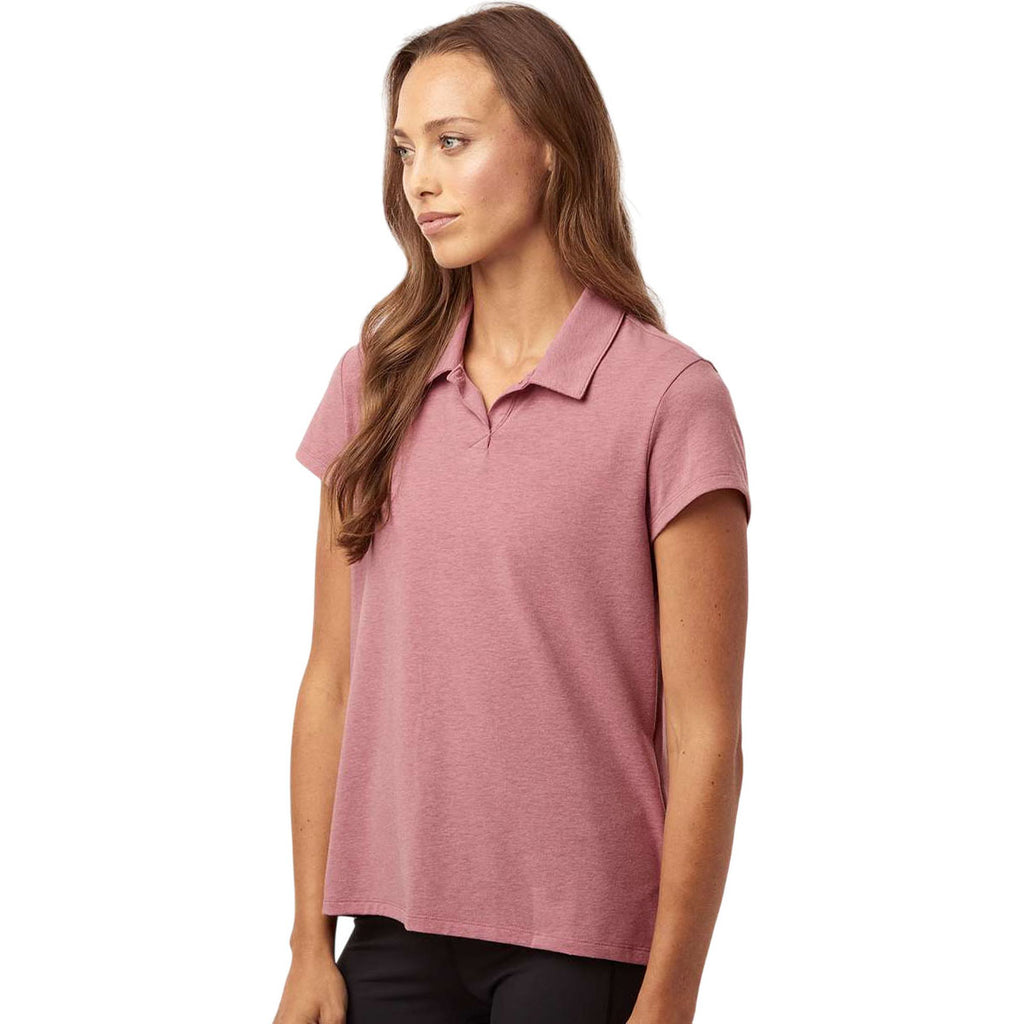 Adidas Women's Pink Strata Melange Blend Polo