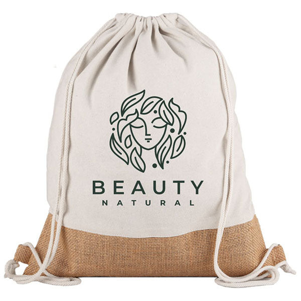 Beacon Natural-Brown Quetico 8oz Cotton & Jute Drawstring Bag