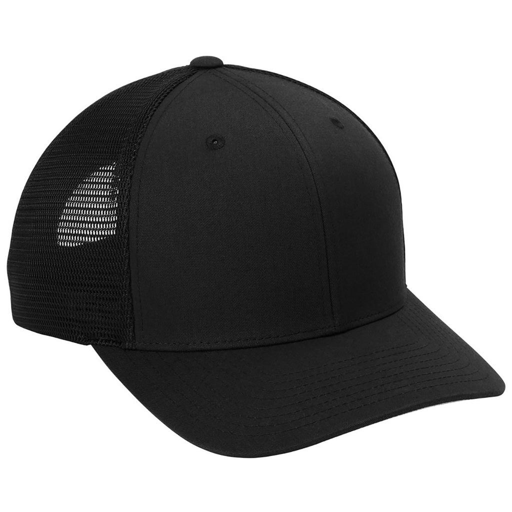 Port Authority Black/BlackFlexfit 110 Mesh Cap