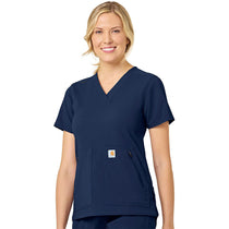 Carhartt Women's Navy Modern Fit 4-Pocket V-Neck