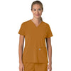 Carhartt Women's Fox Brown Three-Pocket Flex Panel V-Neck Scrub Top