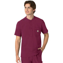 Carhartt Men's Wine Three-Pocket Henley Top