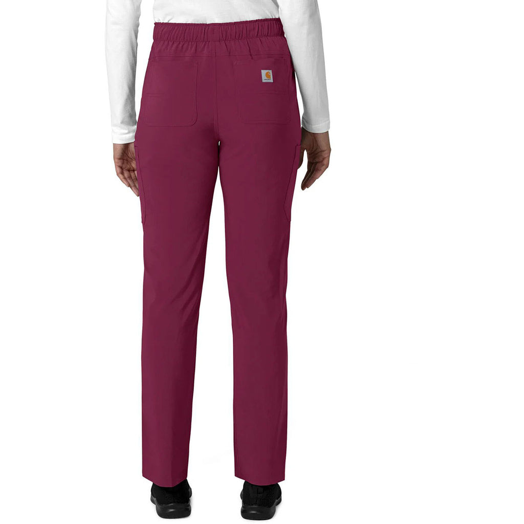 Carhartt Women's Wine Seven-Pocket Straight Leg Scrub Pant