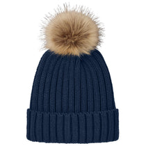 Port Authority River Blue Navy Faux Fur Pom Beanie
