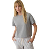 Marine Layer Women's Heather Grey Luxe Sueded Tee