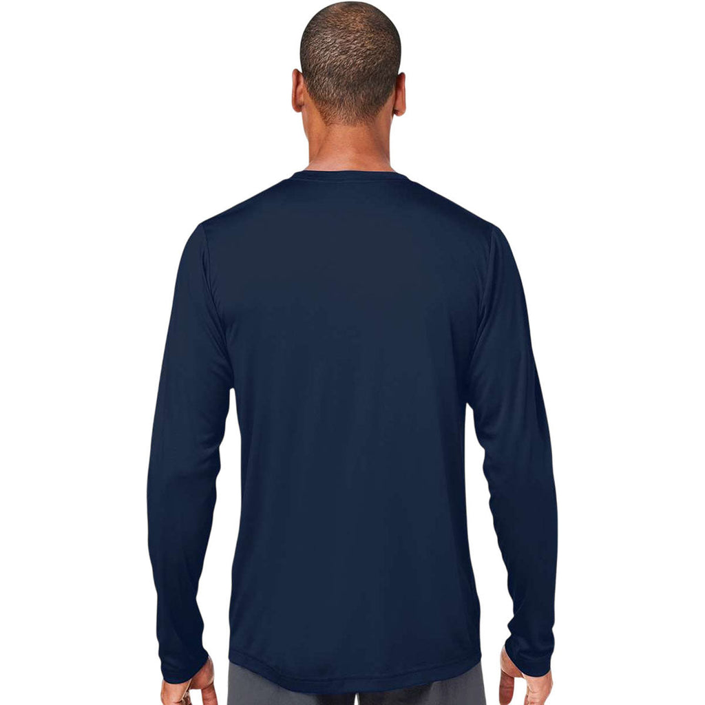 Core 365 Unisex Classic Navy Capital Long Sleeve Performance T-Shirt