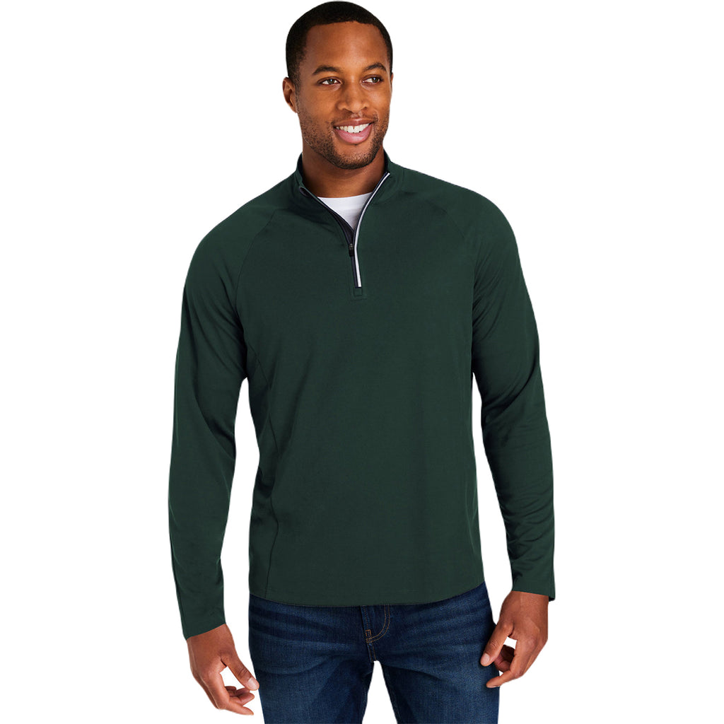 Core 365 Men's Forest/Carbon Origin Performance Pique Quarter Zip