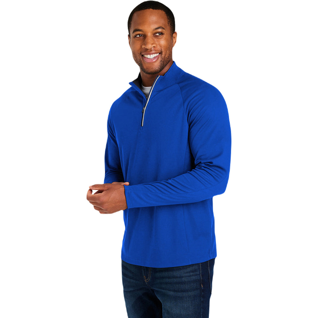 Core 365 Men's True Royal/Carbon Origin Performance Pique Quarter Zip