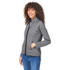 Core 365 Women's Black/White Venture Heathered Stripe Full-Zip